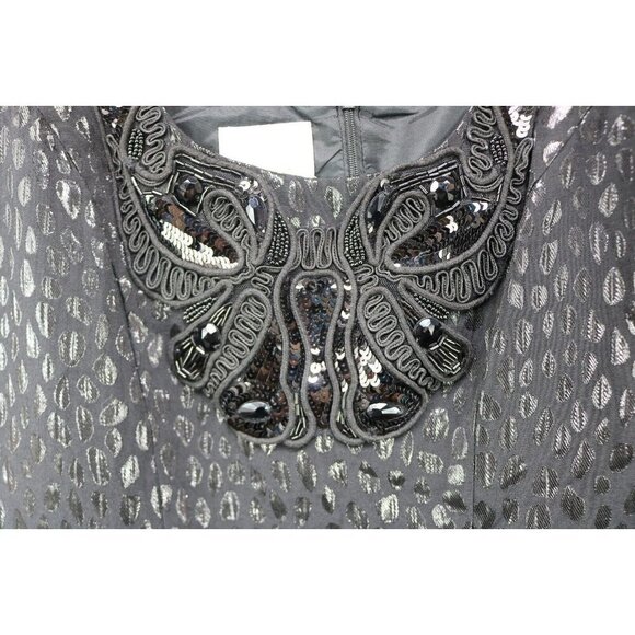 Donna Morgan Beaded Sequins Fit & Flare Dress-Sparkles-6-Pockets-New w/Tags - Picture 11 of 16